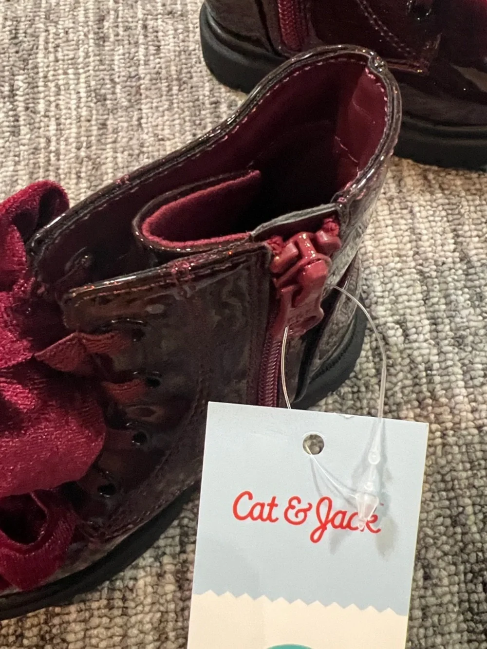 Cat & Jack Toddler Estes Shimmer Combat Boots Size 8